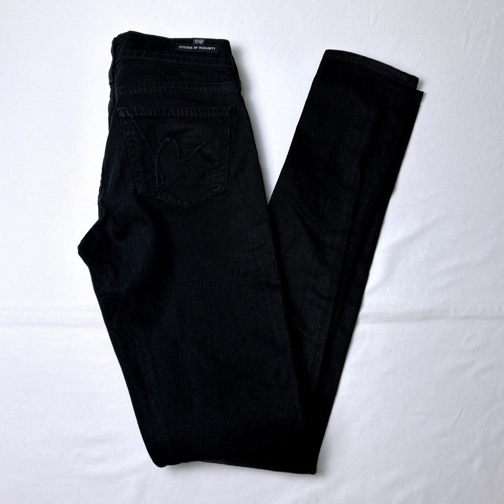 Citizens of Humanity Womens Avedon Low Rise Skinny Leg Jeans Size 0/24 Black Y2K